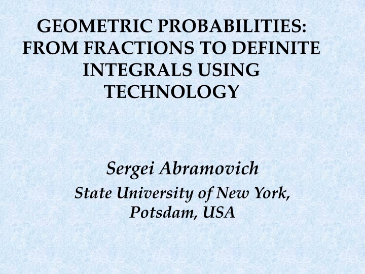 geometric probabilities from fractions