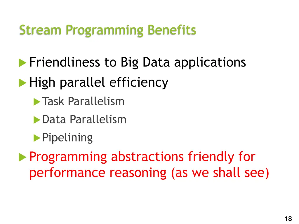 stream programming benefits