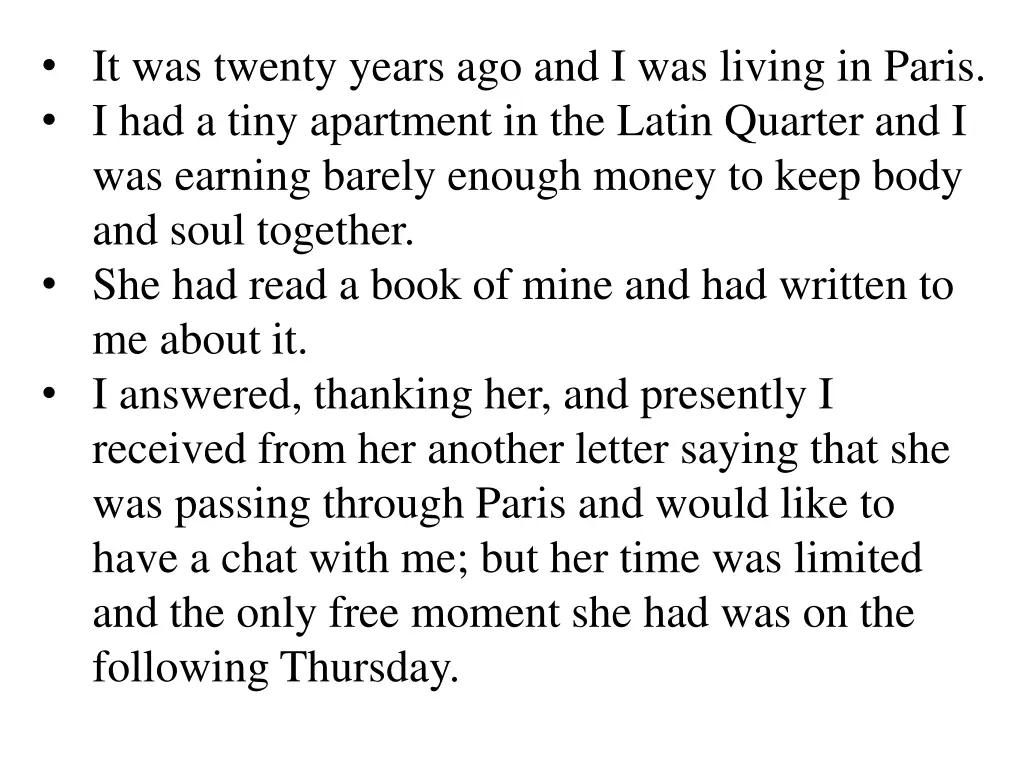 it was twenty years ago and i was living in paris