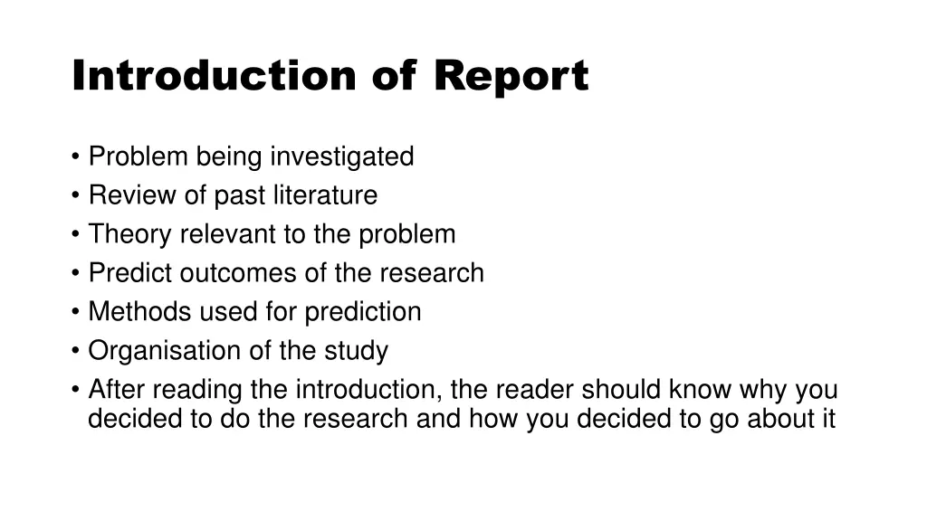 introduction of report