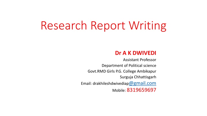 research report writing