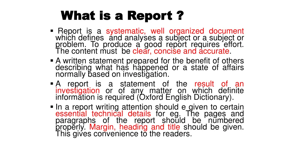 what is a report what is a report report