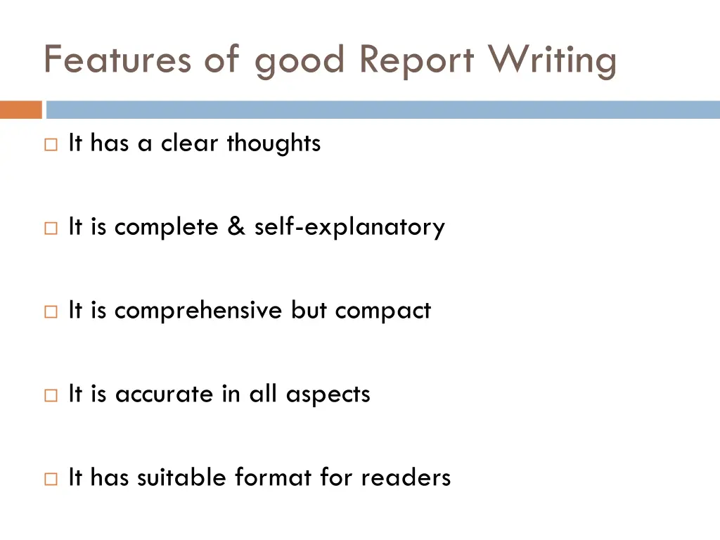 features of good report writing