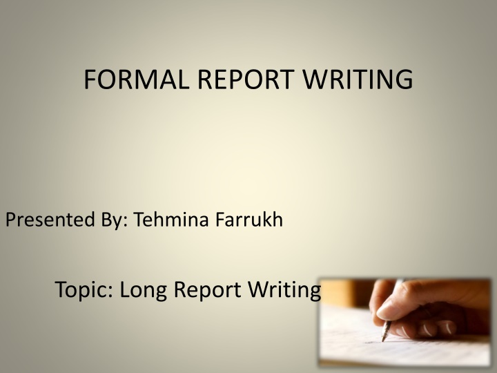 formal report writing