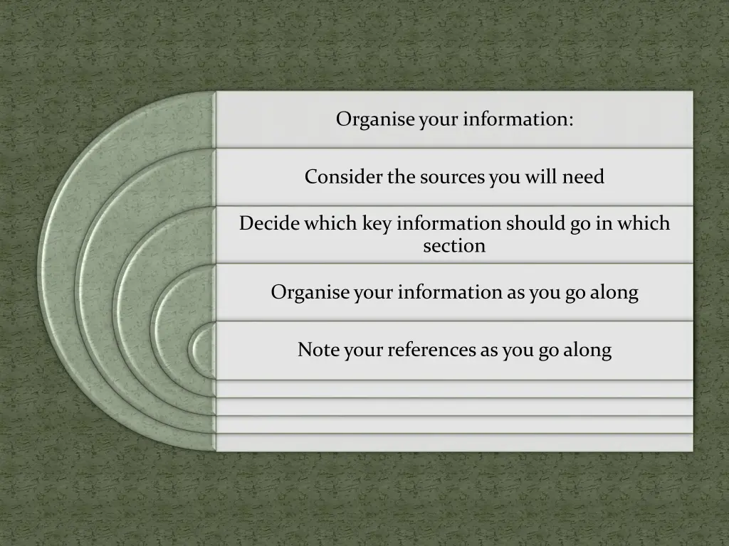 organise your information