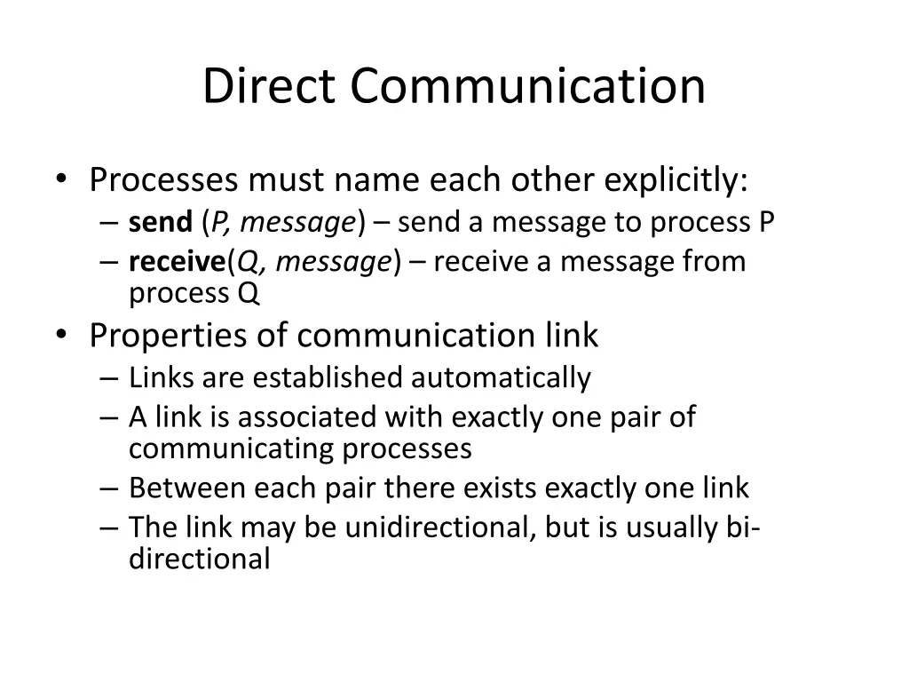 direct communication