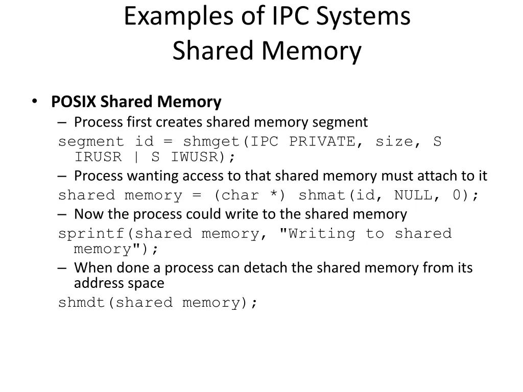 examples of ipc systems shared memory