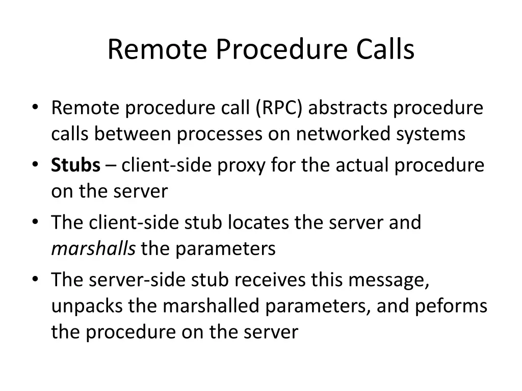 remote procedure calls