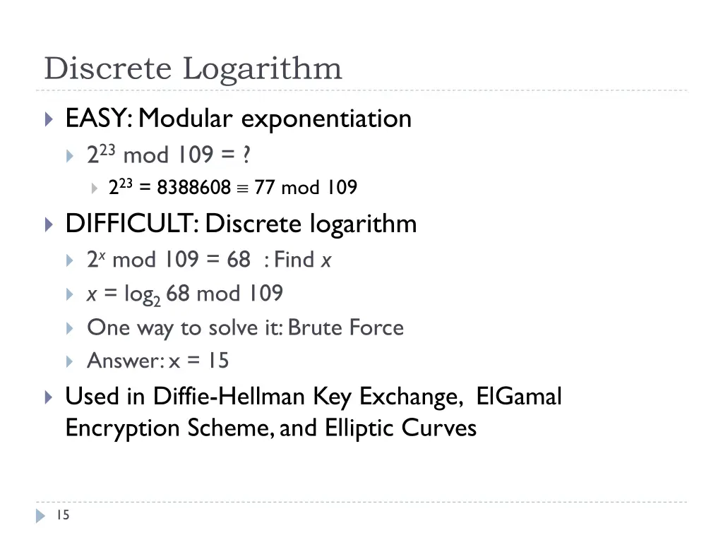 discrete logarithm