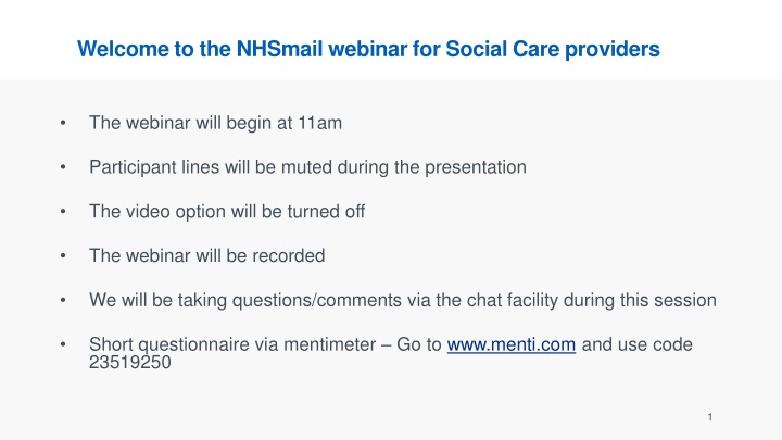 welcome to the nhsmail webinar for social care