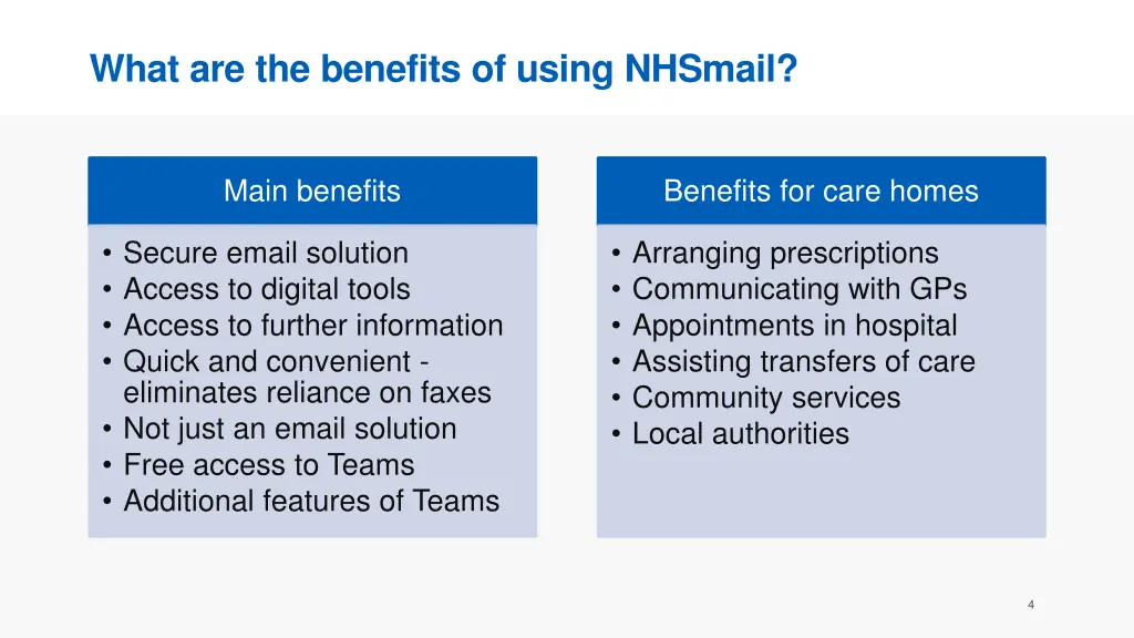 what are the benefits of using nhsmail