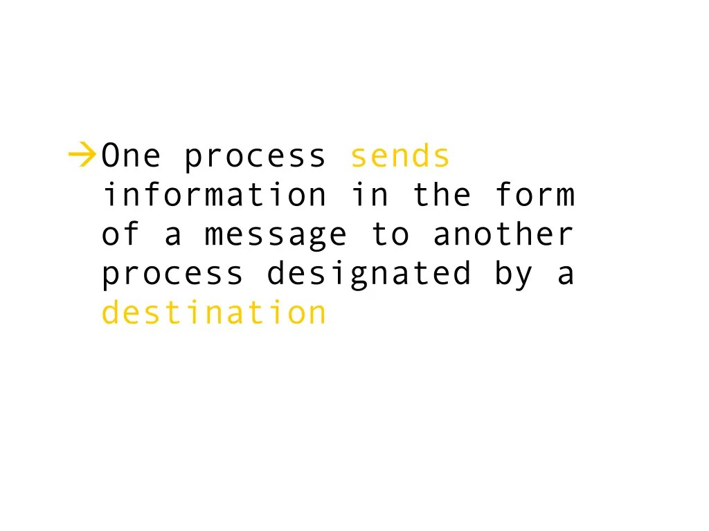 one process sends information in the form