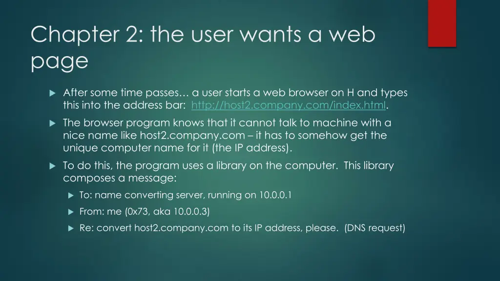 chapter 2 the user wants a web page