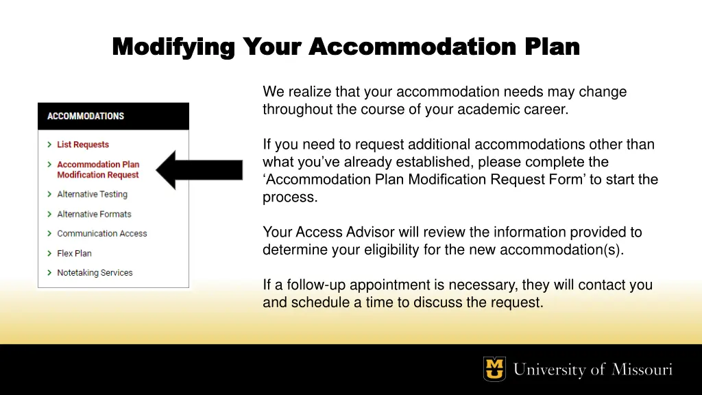 modifying your accommodation plan modifying your