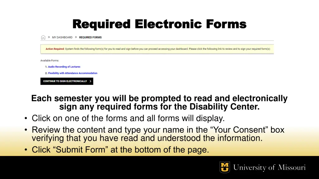 required electronic forms required electronic