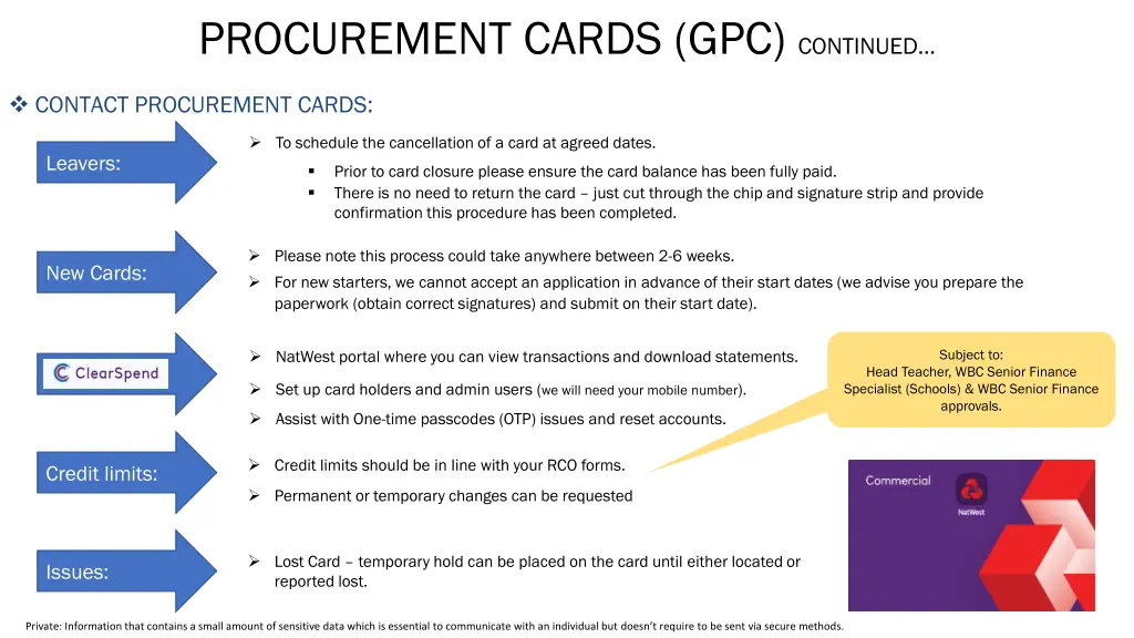 procurement cards gpc continued