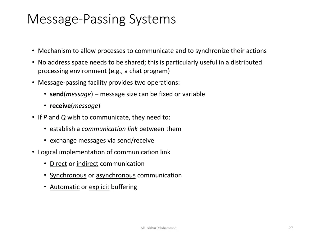 message passing systems