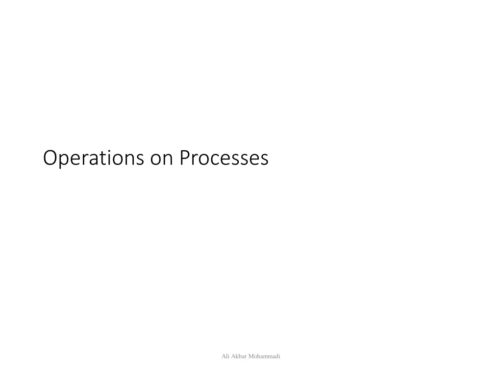 operations on processes