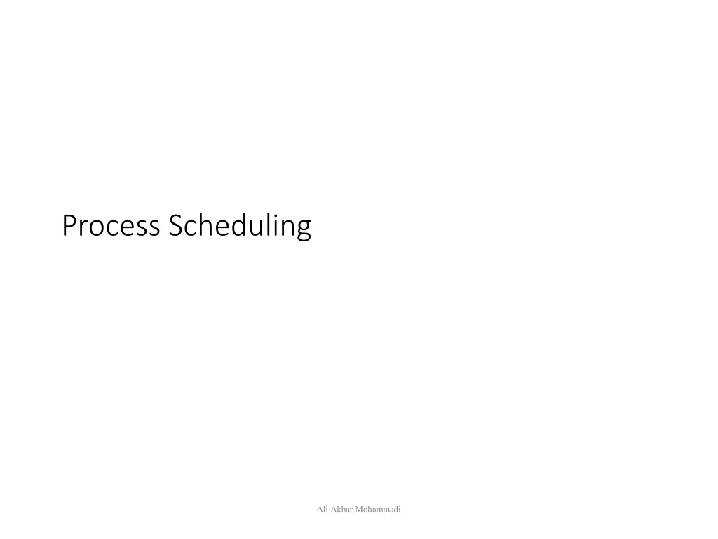 process scheduling