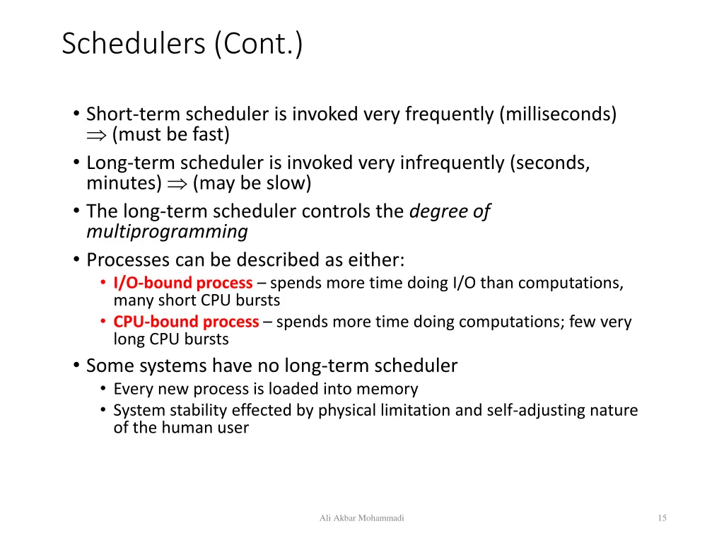 schedulers cont