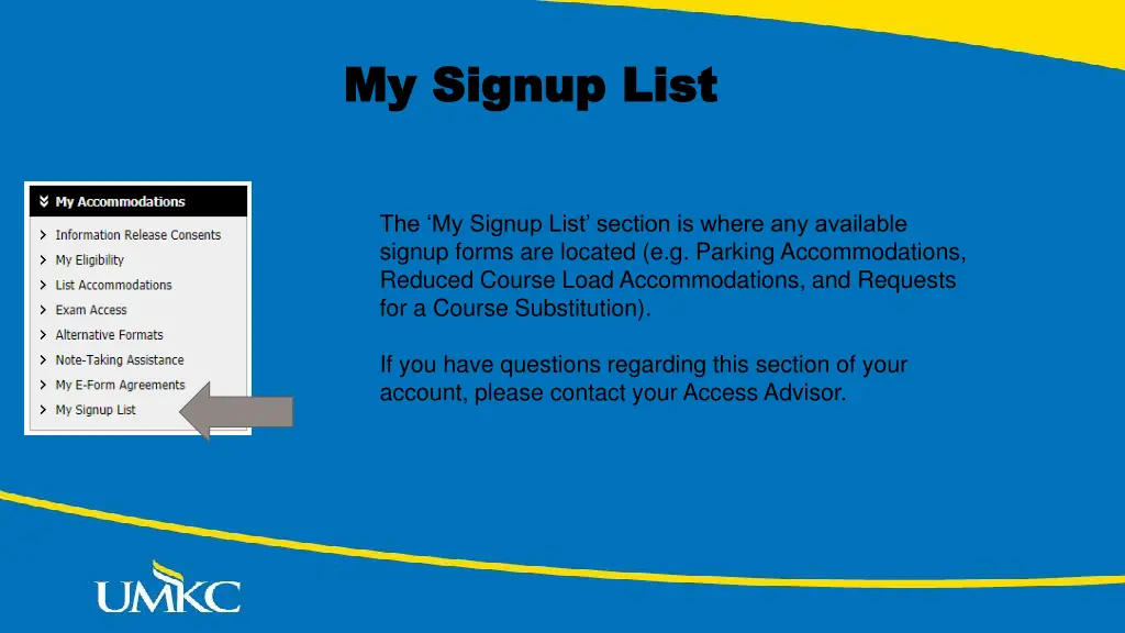 my signup list my signup list