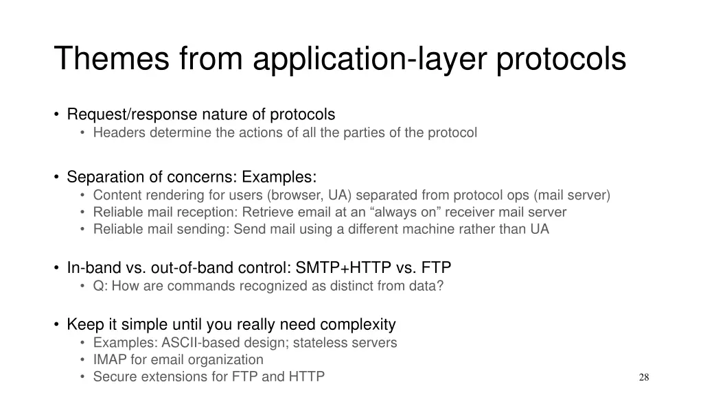 themes from application layer protocols