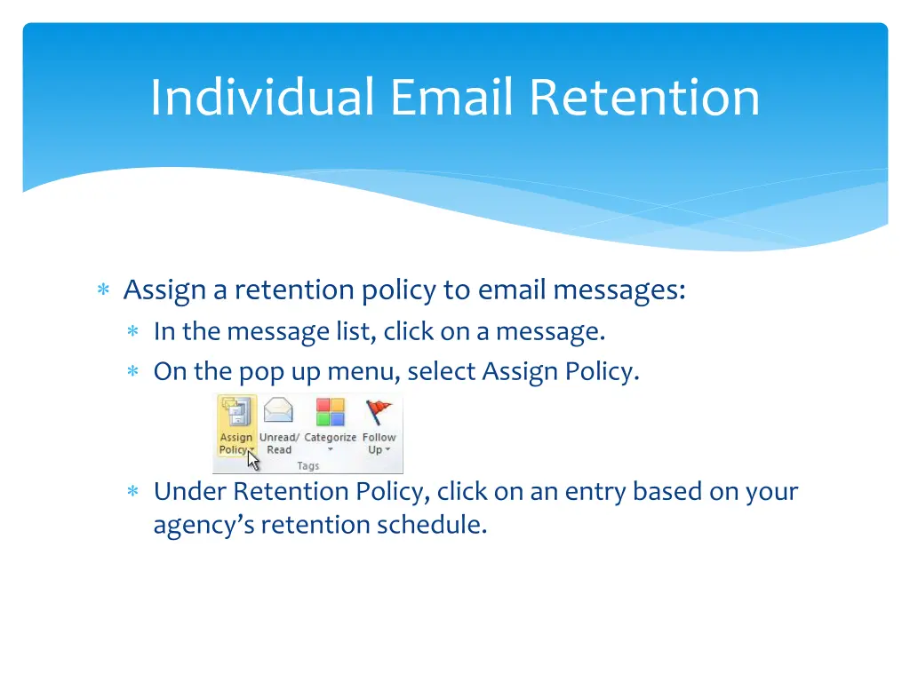 individual email retention