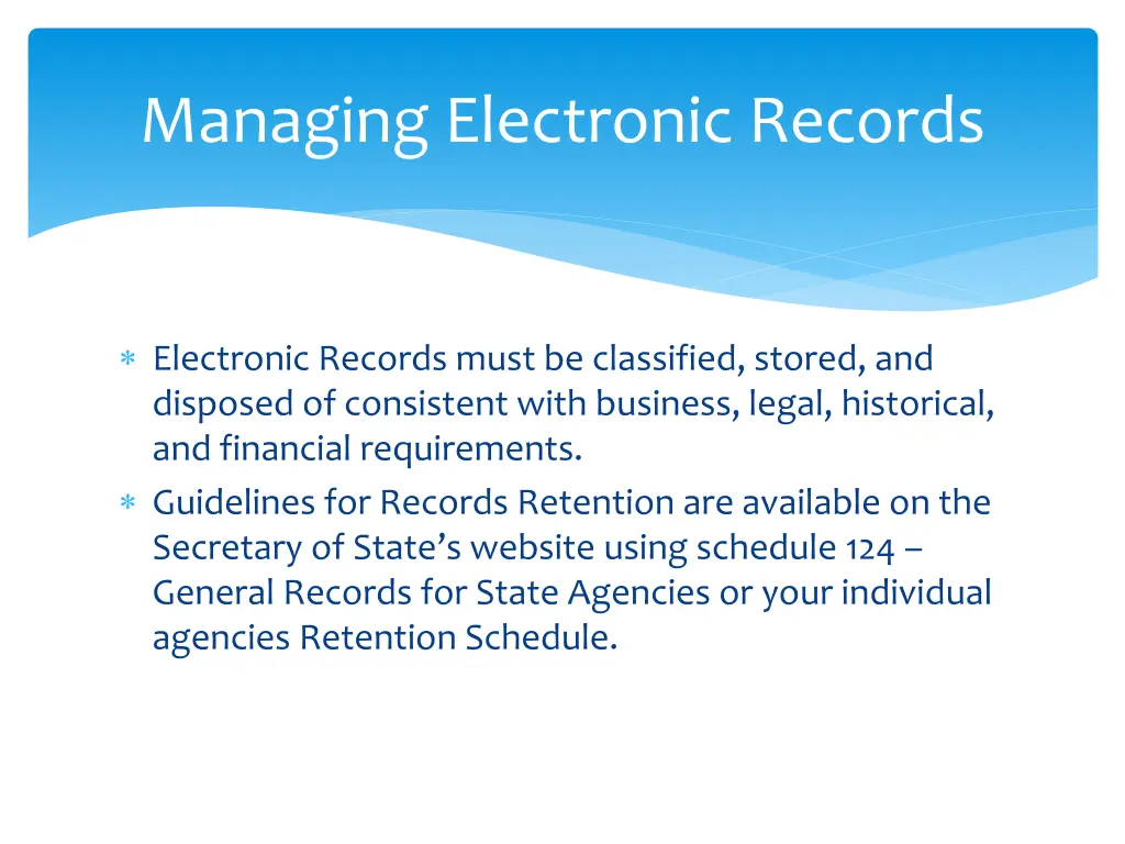 managing electronic records