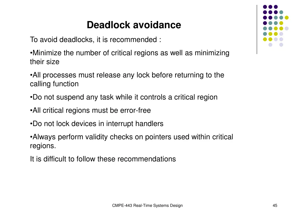 deadlock avoidance