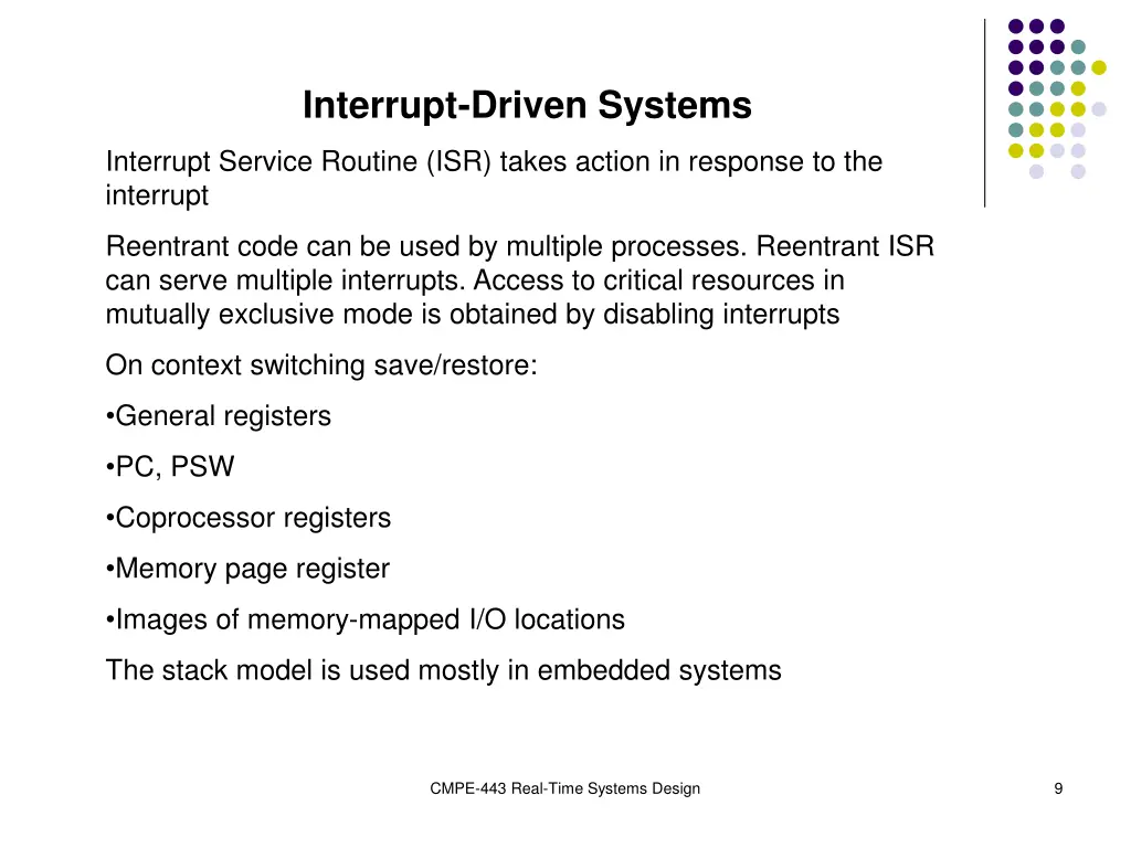 interrupt driven systems