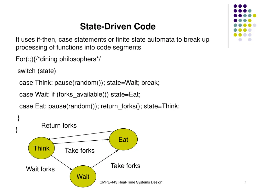 state driven code