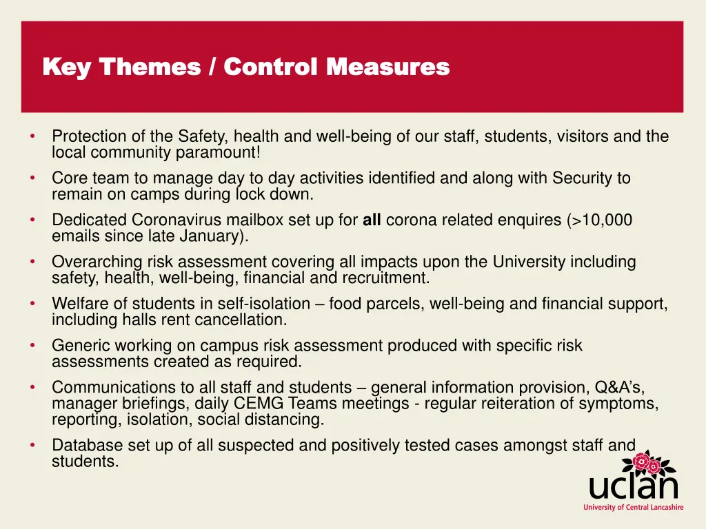 key themes control measures key themes control