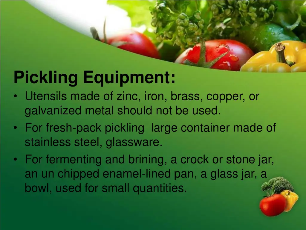 pickling equipment utensils made of zinc iron