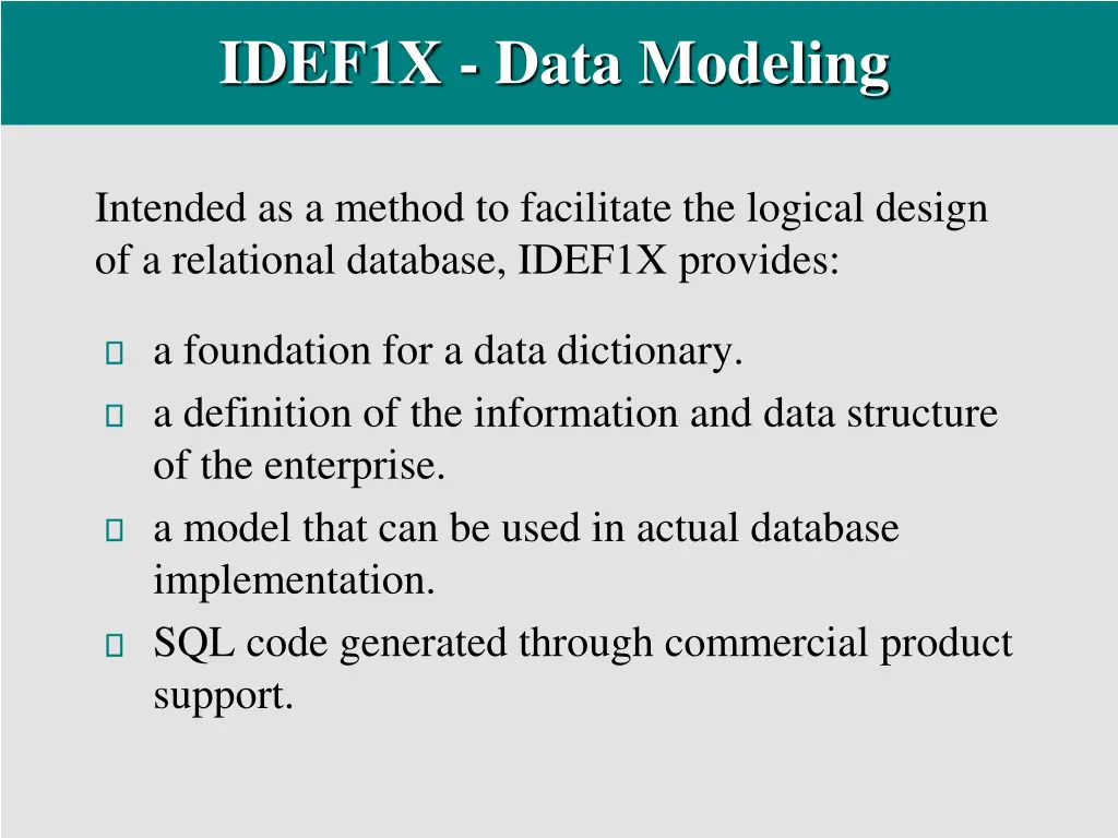 idef1x data modeling