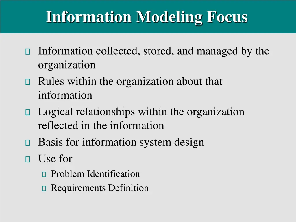 information modeling focus