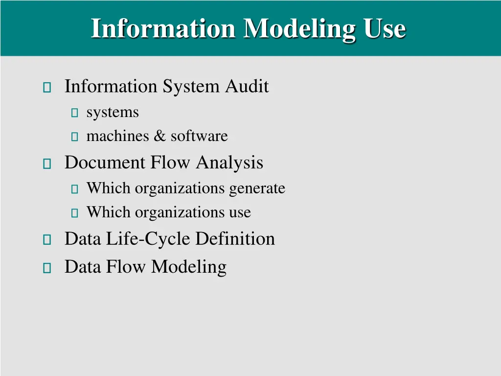 information modeling use