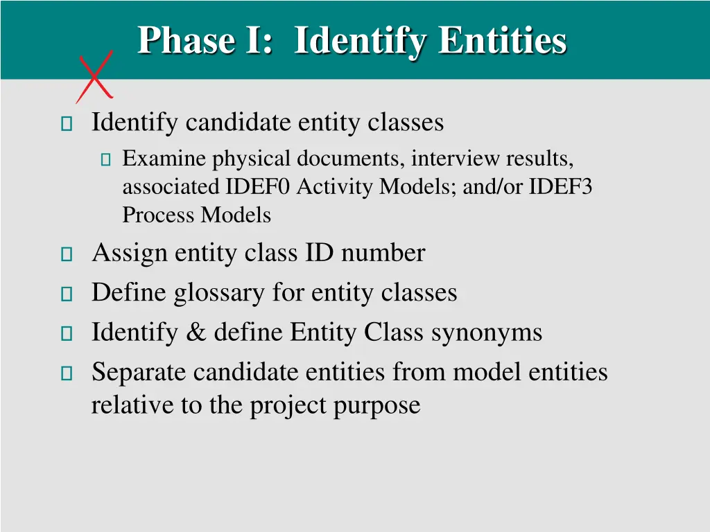 phase i identify entities