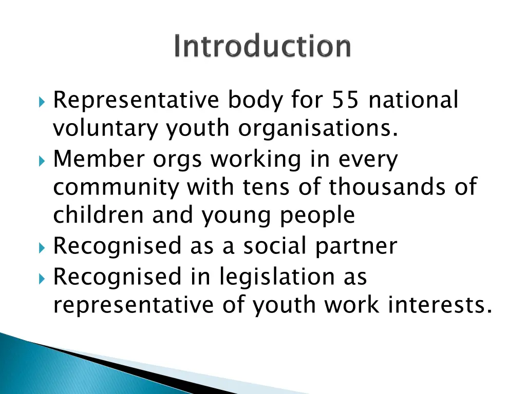 representative body for 55 national voluntary