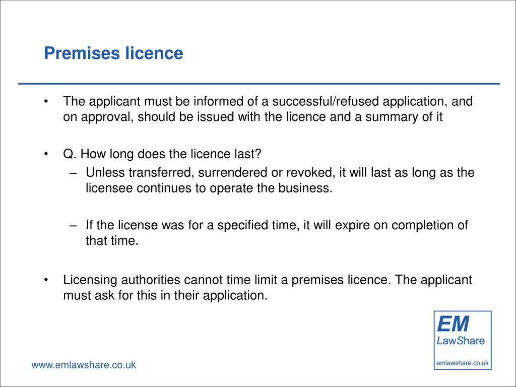 premises licence 10