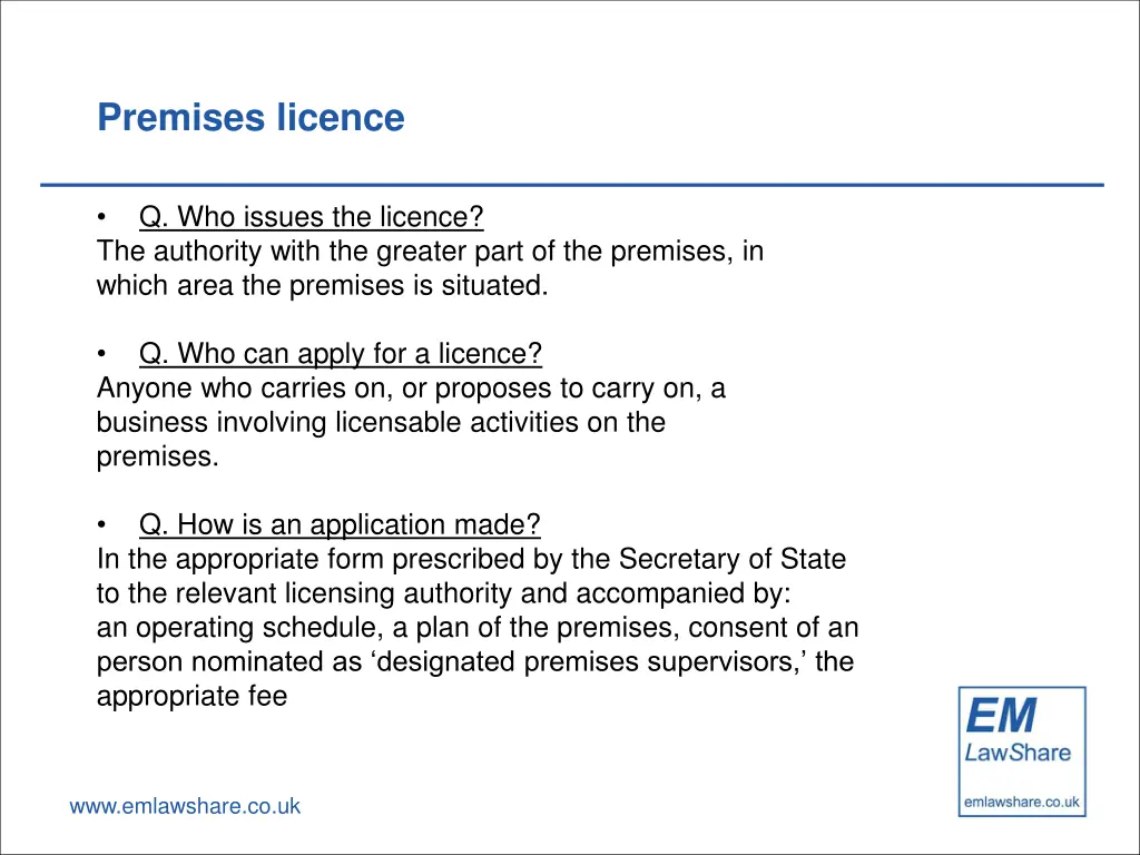 premises licence 5