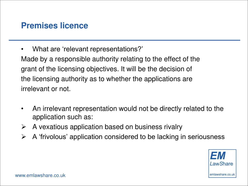 premises licence 7