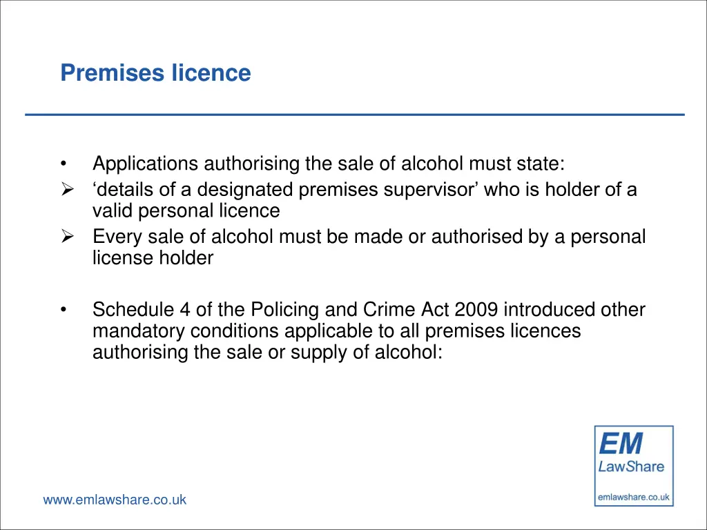 premises licence 8