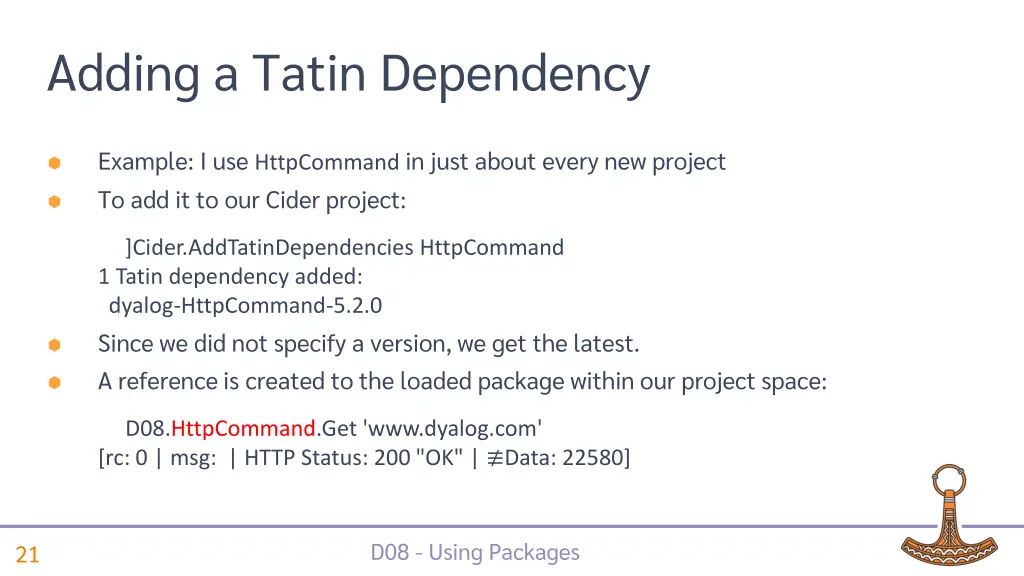 adding a tatin dependency