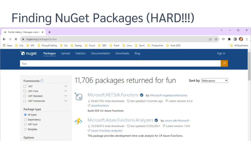 finding nuget packages hard