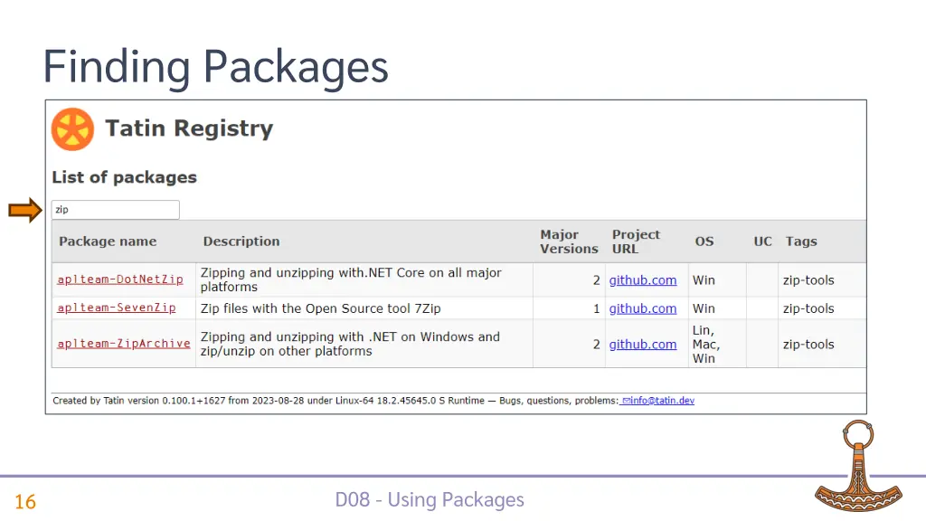 finding packages