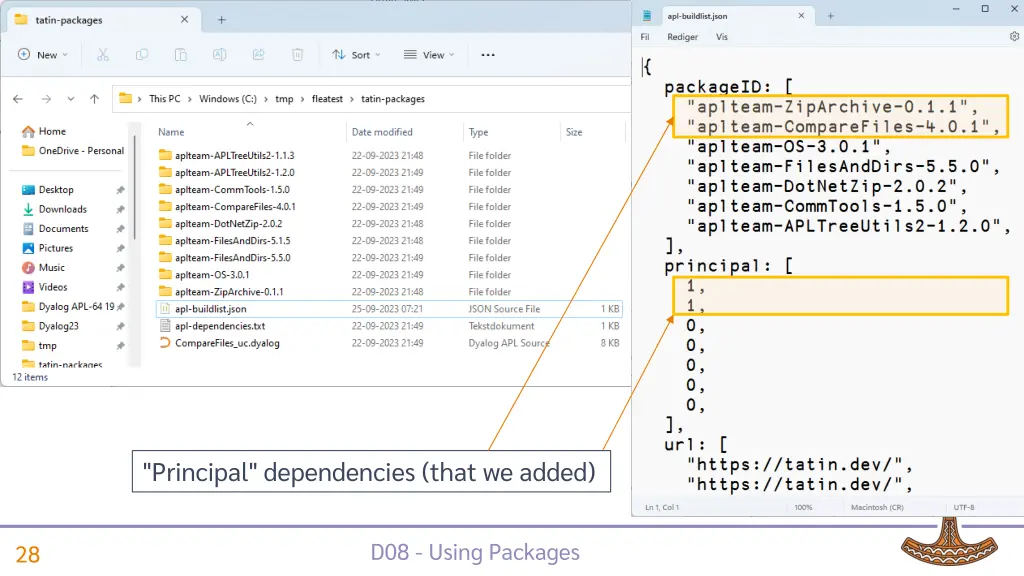 principal dependencies that we added