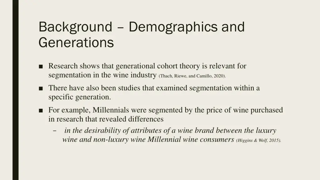 background demographics and generations