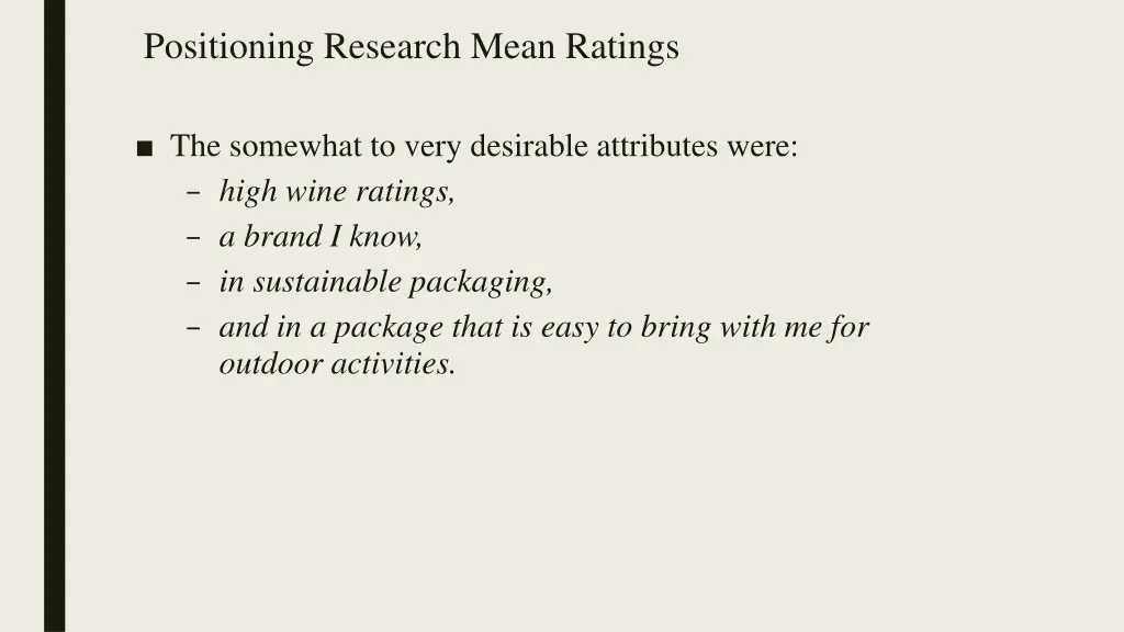 positioning research mean ratings 1