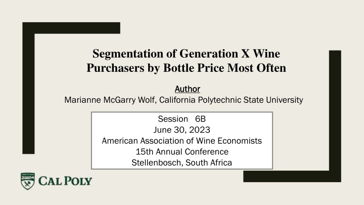 segmentation of generation x wine purchasers