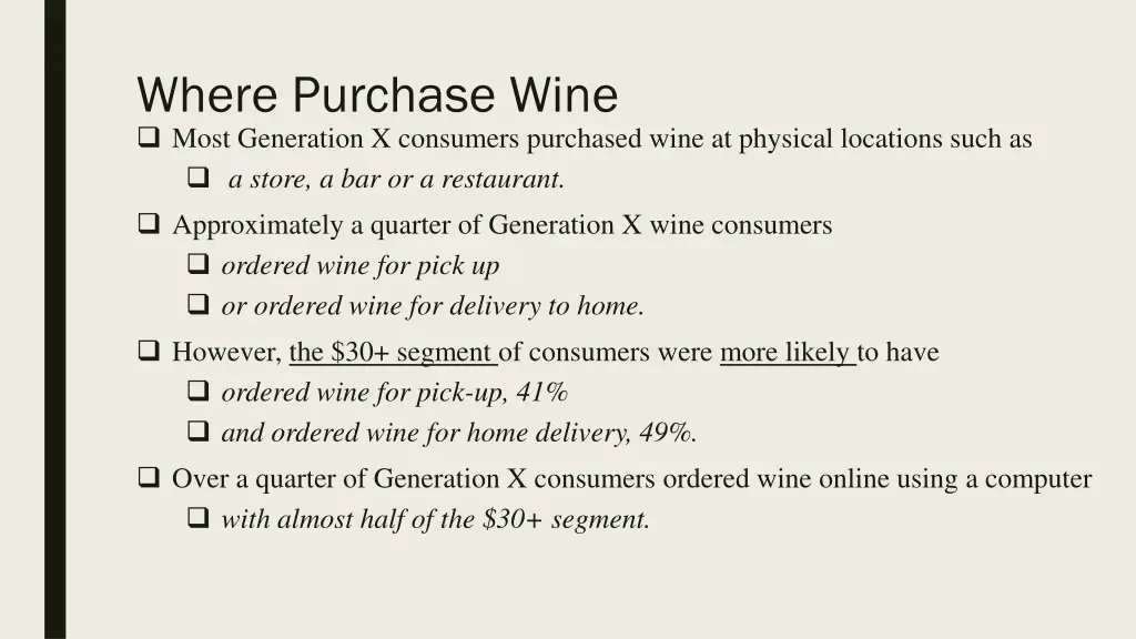 where purchase wine most generation x consumers